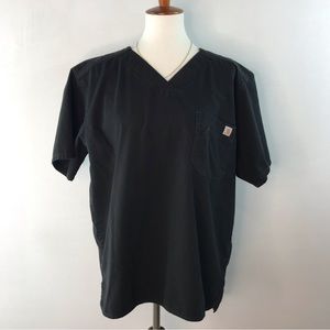 Carhartt Black Short Sleeve Scrub Top Size M
